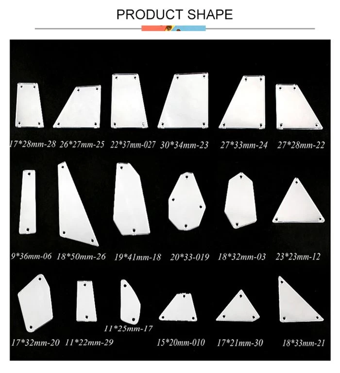 acrylic mirror sew on stones