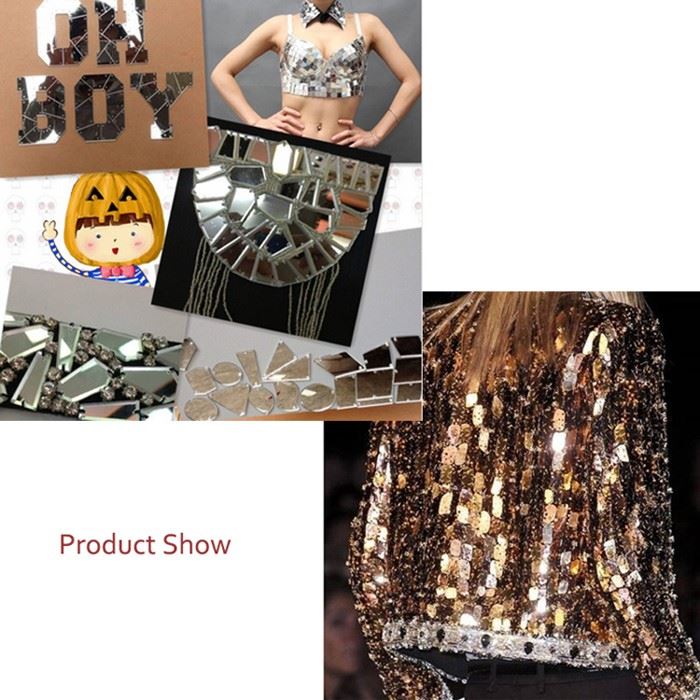 mirror sew on rhinestone